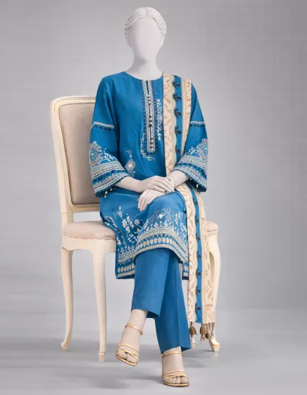 MULTICOLOR LAWN EMBROIDERED UNSTITCHED 3PC - Image 4