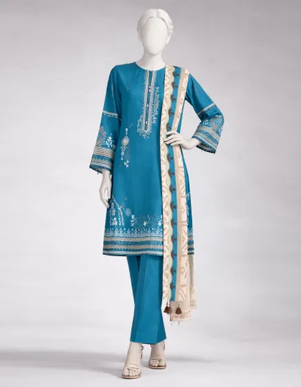 MULTICOLOR LAWN EMBROIDERED UNSTITCHED 3PC - Image 2