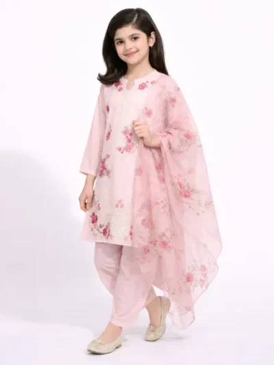 PINK LAWN SCHIFFLI STITCHED 3PC