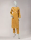 MUSTARD EMBROIDERED TEXTURED UNSTITCHED 2PC