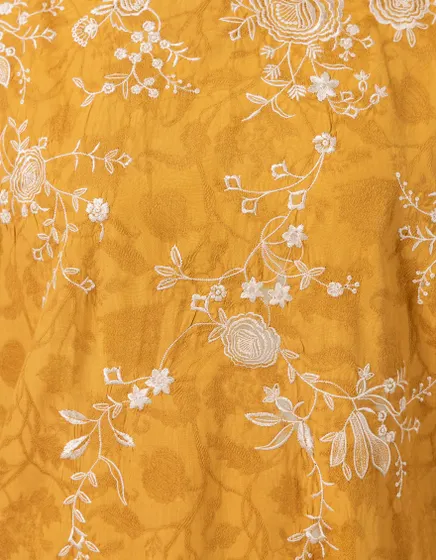 MUSTARD EMBROIDERED TEXTURED UNSTITCHED 2PC - Image 3