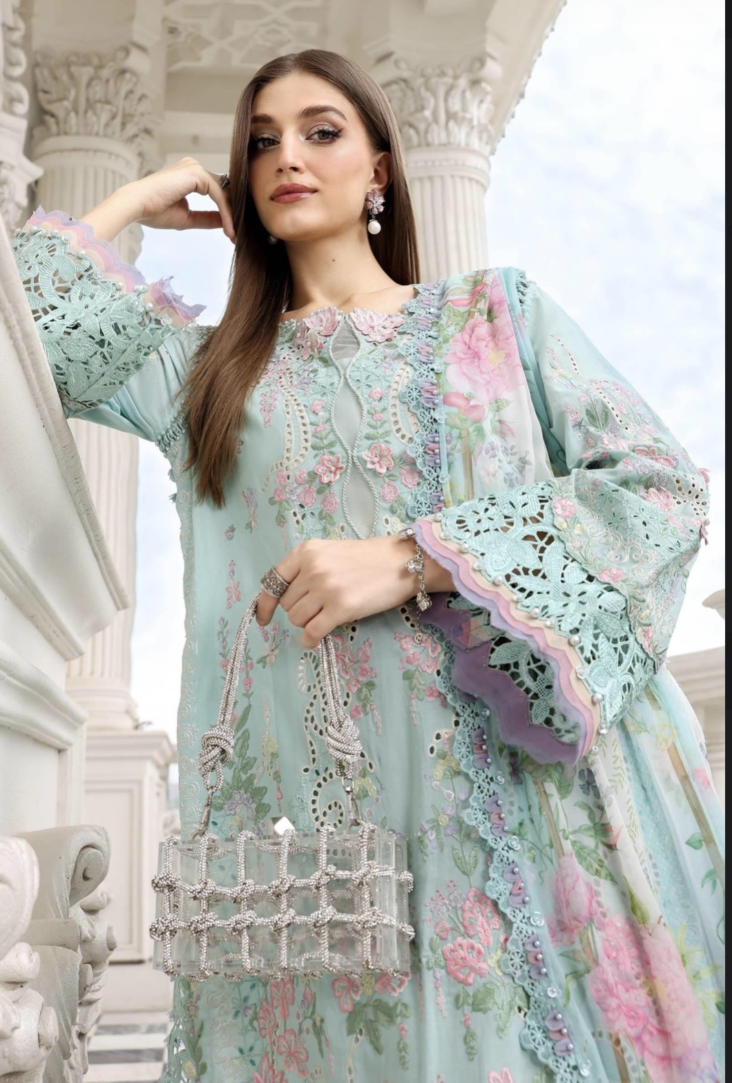 Maria B 3 Piece Unstitched Embroidered