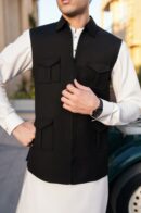 Black check waistcoat