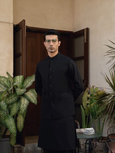 Black suiting waistcoat