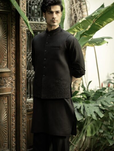 Black Embroidered Waistcoat